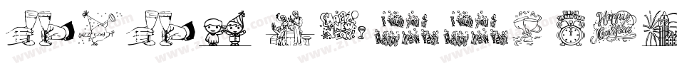 2021 happy new year字体转换